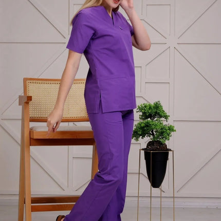 Purple Colored Terycotton Surgical Suit - Raglan Sleeve