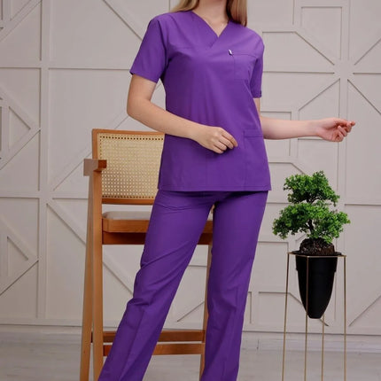 Purple Colored Terycotton Surgical Suit - Raglan Sleeve