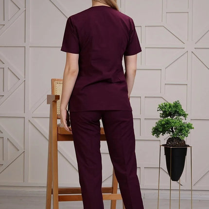 Plum Colored Terycotton Surgical Suit - Raglan Sleeve