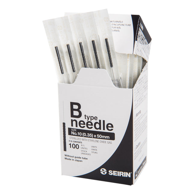 Seirin B-Type, without Guide Tube, black, 0.35x50mm