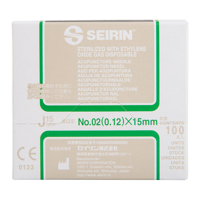 Seirin J-Type, with Guide Tube, green 0.12x15mm