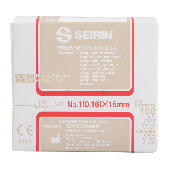 Seirin J-Type, with Guide Tube, red, 0.16x15mm