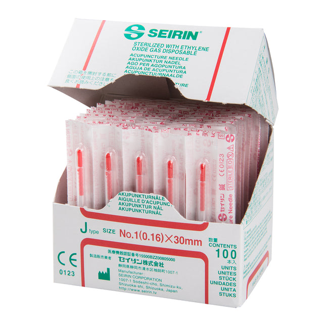Seirin J-Type, with Guide Tube, red, 0.16x30mm