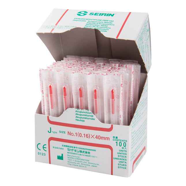 Seirin J-Type, with Guide Tube, red, 0.16x40mm