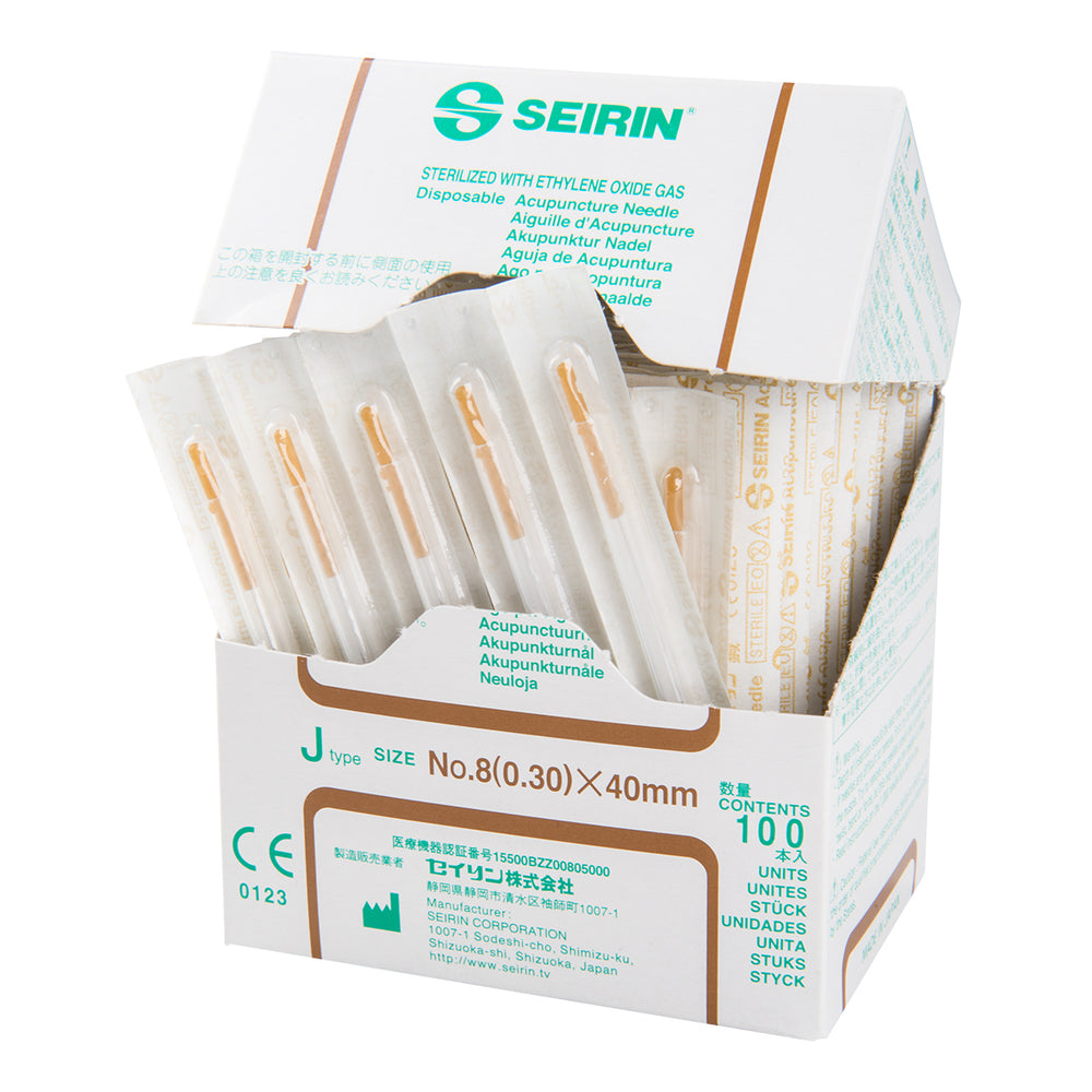 Seirin J-Type, with Guide Tube, brown, 0.30x40mm