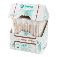 Seirin J-Type, with Guide Tube, brown, 0.30x40mm