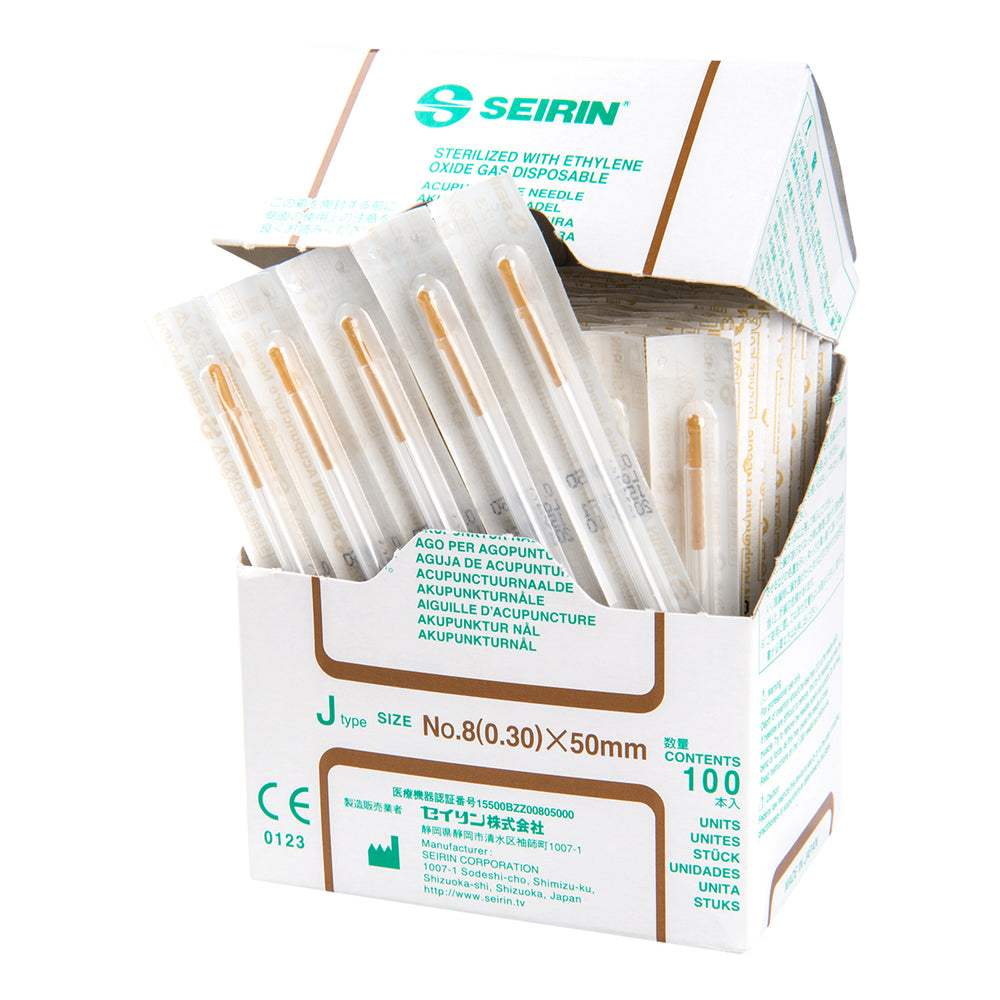 Seirin J-Type, with Guide Tube, brown, 0.30x50mm