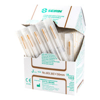 Seirin J-Type, with Guide Tube, brown, 0.30x50mm