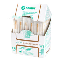 Seirin J-Type, with Guide Tube, brown, 0.30x50mm