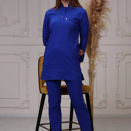 Saks Blauer Stretch-OP-Anzug