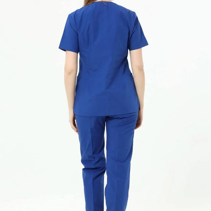 Blauer OP-Anzug aus Terycotton von Saks – Raglanärmel