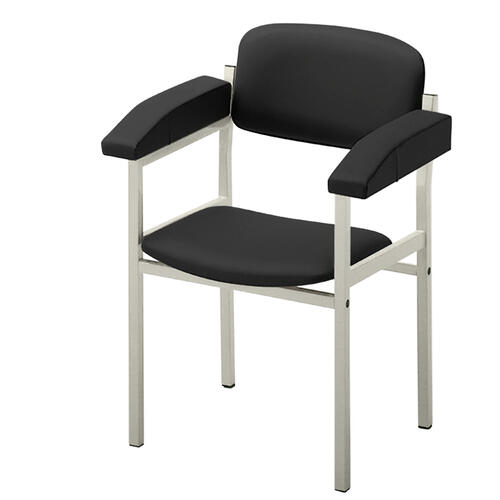 Treatment and examination chair, black, powder-coated grey-white (RAL 9002)