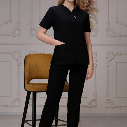 Black Colored Terycotton Surgical Suit - Raglan Sleeve