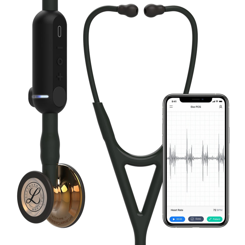 3M Littmann® CORE Digitales Stethoskop, schwarz, Kupfer hochglänzendes Bruststück