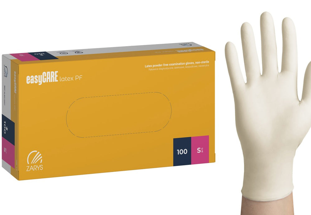 Latex-Untersuchungshandschuhe, easyCARE, Gr.S, puderfrei, unsteril, 100 ST