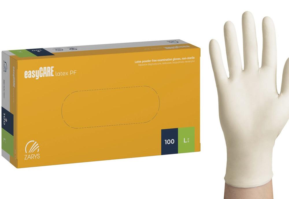 Latex-Untersuchungshandschuhe, easyCARE, Gr.L, puderfrei, unsteril, 100 ST
