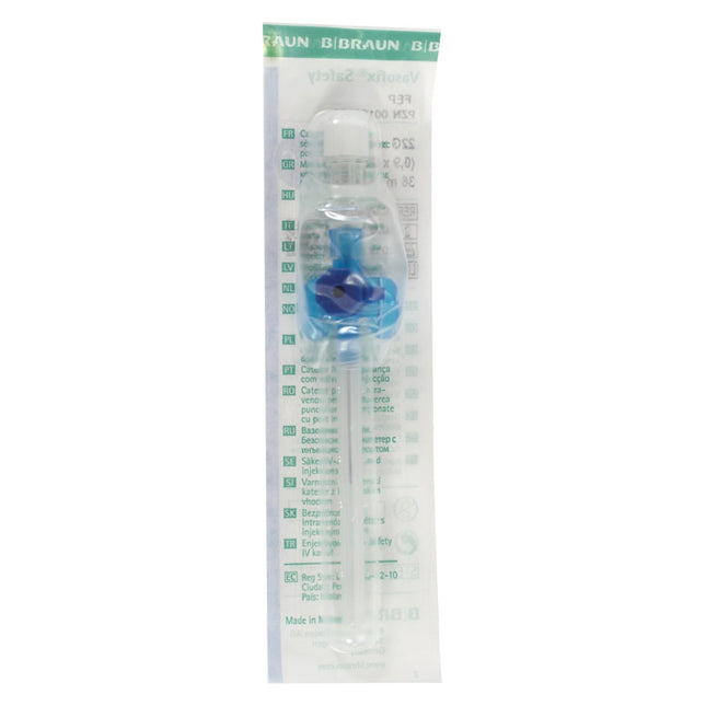 Vasofix Safety 0.90mm x 25mm 22G Blue with Valve