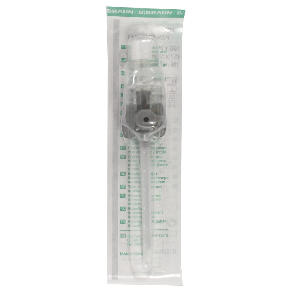 Vasofix Braunüle 1.7mm x 50mm 16G Grey with Valve