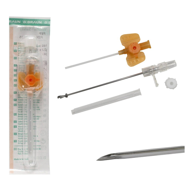 Vasofix Braunüle 2.2mm x 50mm 14G Orange with Valve