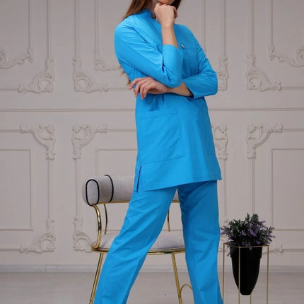 Blue Colored Terycotton Modest Surgical Suit