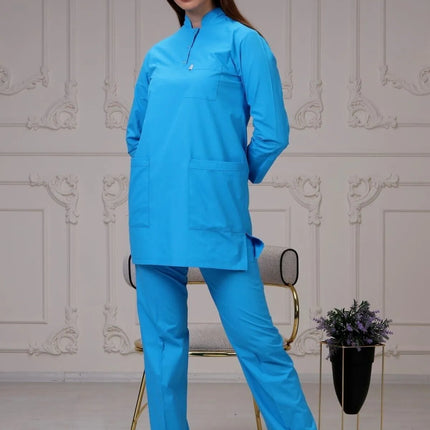 Blue Colored Terycotton Modest Surgical Suit