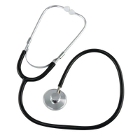 medimex Single-Head Flat Stethoscope, black