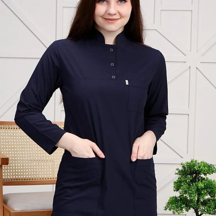 Dark Blue Colored Terycotton Modest Surgical Suit