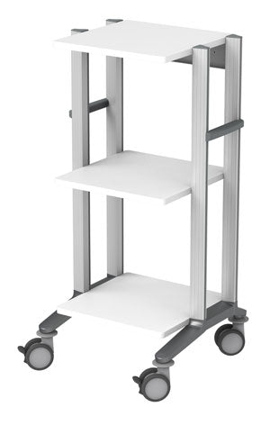 doppio Gerätewagen 1 - 45 mit 3 Ablageplatten, Dokorstreifen grau, Maße (B x T x H): 56,5 x 57,1 x 117,7 cm