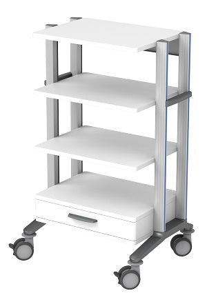 doppio Gerätewagen 2 - 60 mit 4 Ablageplatten, 1 Schublade, Dokorstreifen grau, Maße (B x T x H): 71,5 x 57,1 x 117,7 cm
