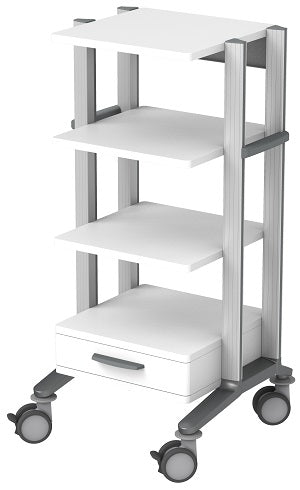 doppio Gerätewagen 2 - 45 mit 4 Ablageplatten, 1 Schublade, Dokorstreifen grau, Maße (B x T x H): 56,5 x 57,1 x 117,7 cm