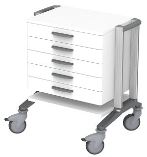 doppio Narkosewagen - 45, grau, Maße (B x T x H): 565 x 571 x 834 cm