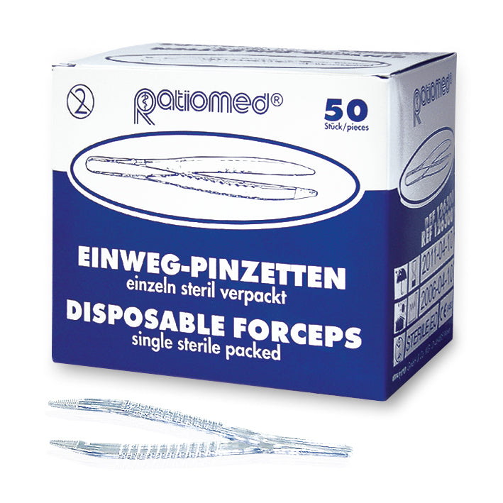 Einmal-Pinzetten steril glasklar 12.5cm