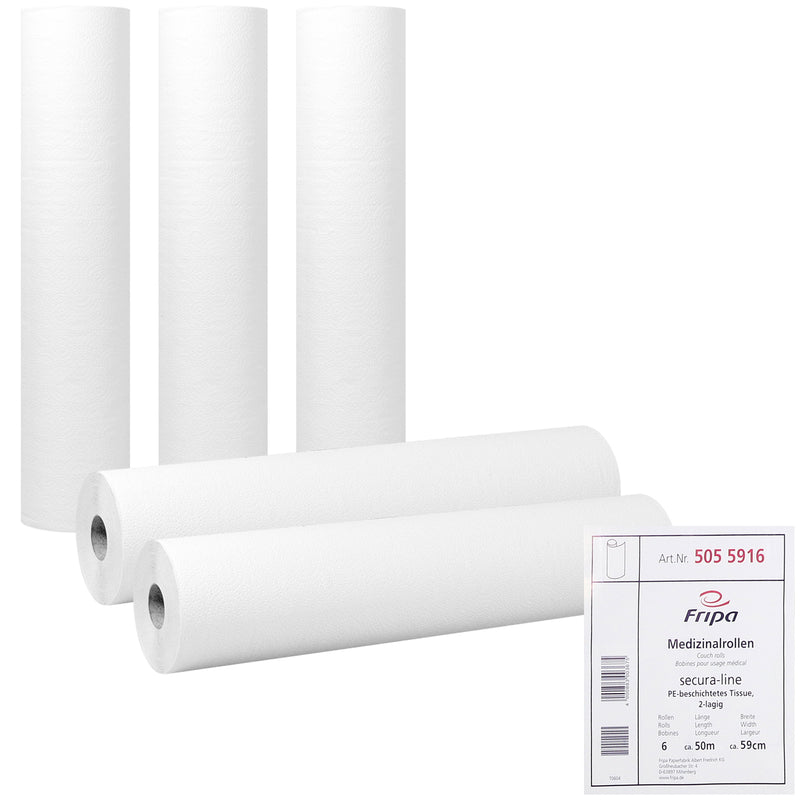 fripa-med "classic-line" 1-ply. 55cmx50m, 100% virgin pulp high-white