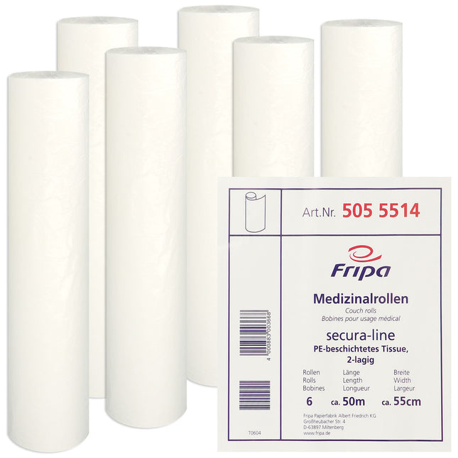 fripa-med "secura-line" 55cm, 1 layer high-white tissue + 1 layer PE coating