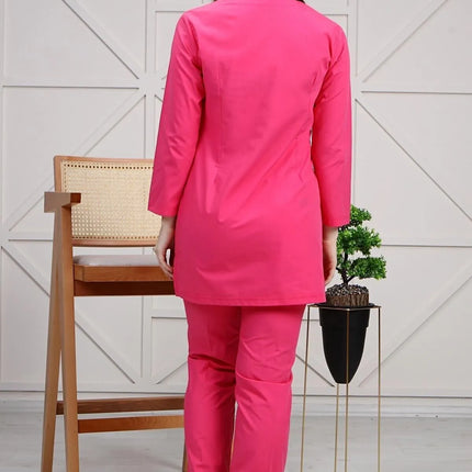 Fuchsia Colored Terycotton Modest Surgical Suit