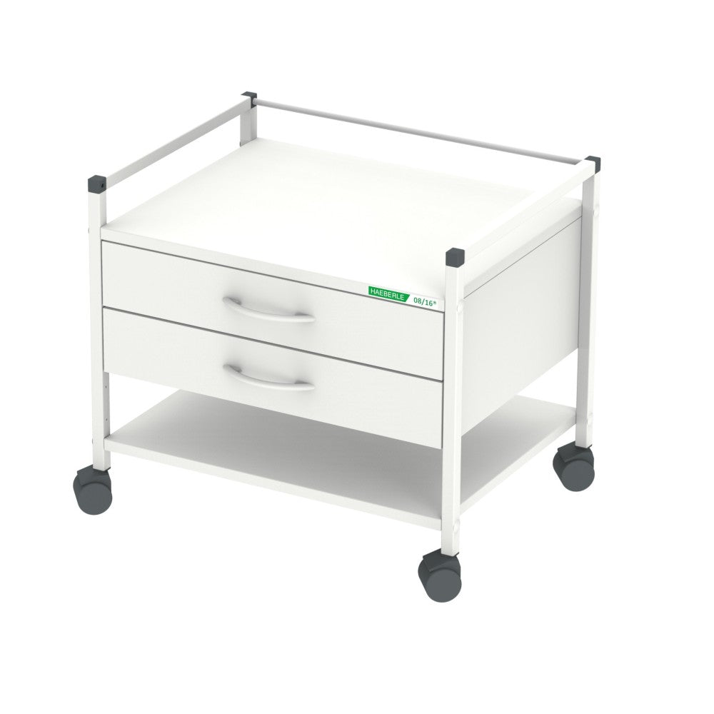 Undercarriage cart 08/16 with 2 drawers, 52cm high, white