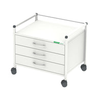 Unterfahrwagen 08/16 mit 3 Schubladen, 52cm hoch, weiß