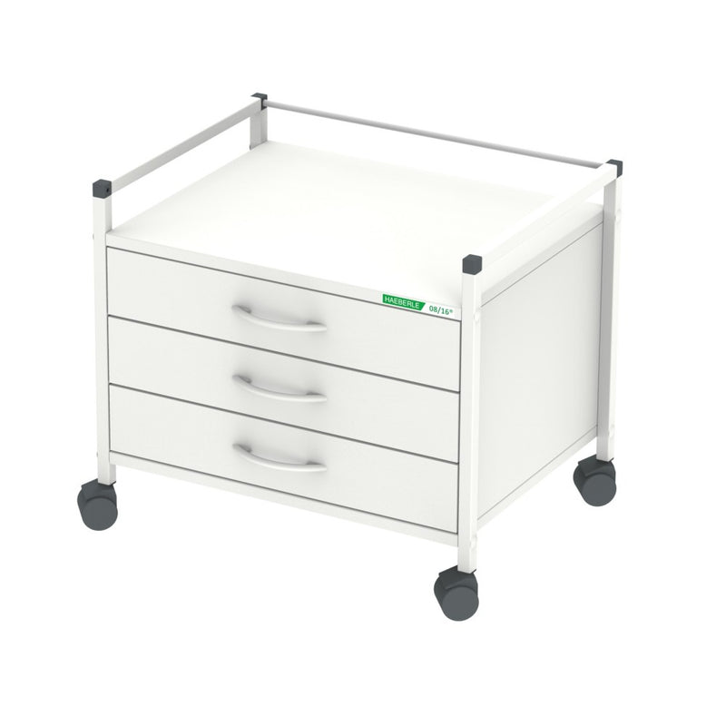 Unterfahrwagen 08/16 mit 3 Schubladen, 52cm hoch, weiß