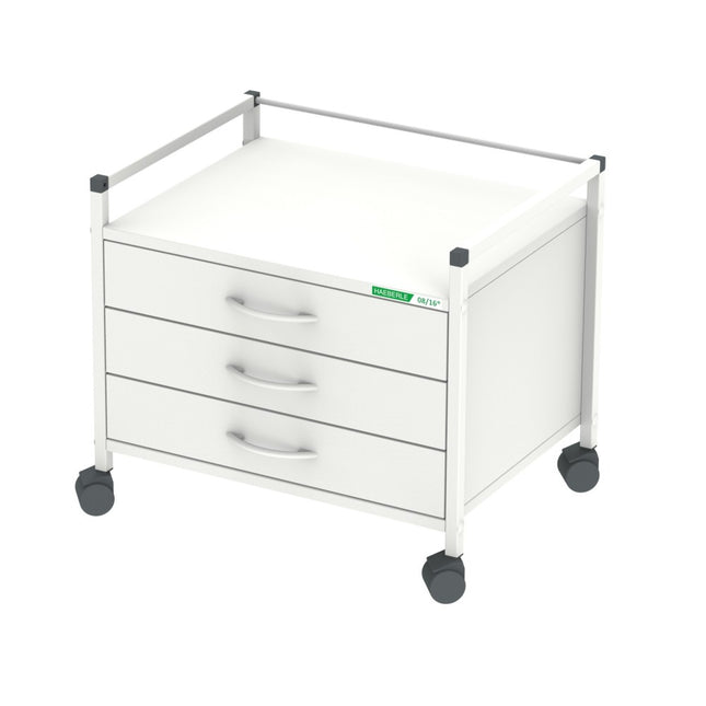 Unterfahrwagen 08/16 mit 3 Schubladen, 52cm hoch, weiß