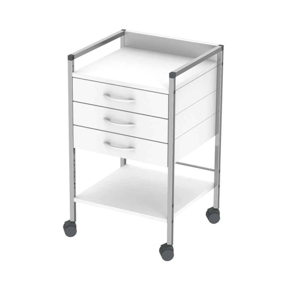 Variocar multi-purpose trolley, white, 5 drawers, 83cm high