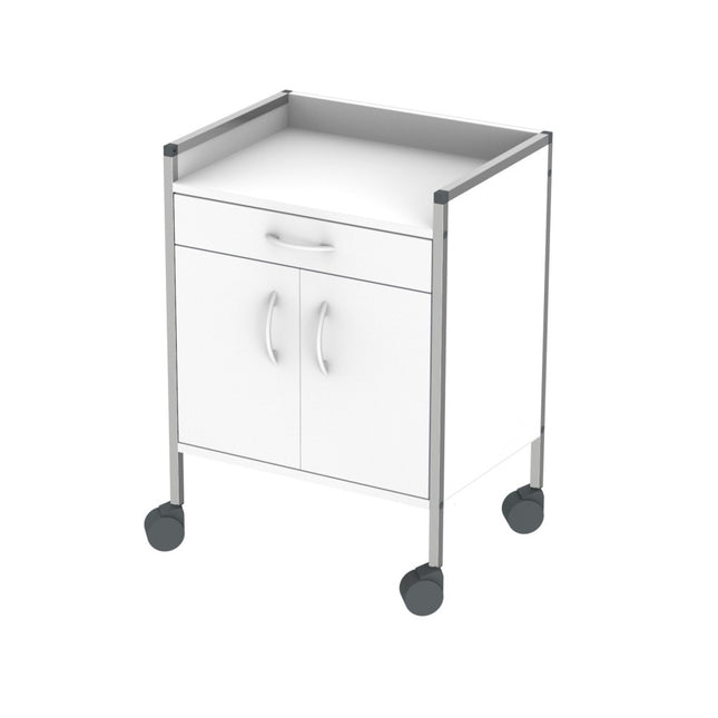 Variocar-Schrankwagen, weiß 1 Schublade u. Flügeltürpaar 1 Einlegeboden, 83cm hoch