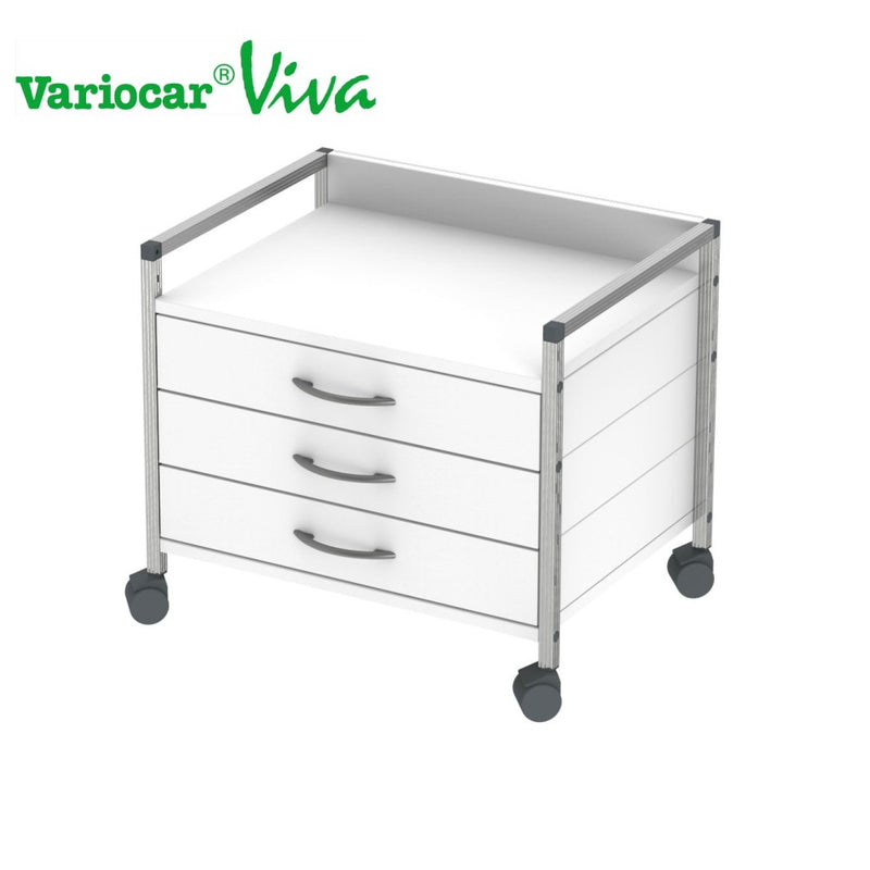 Variocar-Unterfahrwagen, weiß 2 Schubladen, 52cm hoch