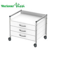 Variocar-Unterfahrwagen, weiß 3 Schubladen, 52cm hoch