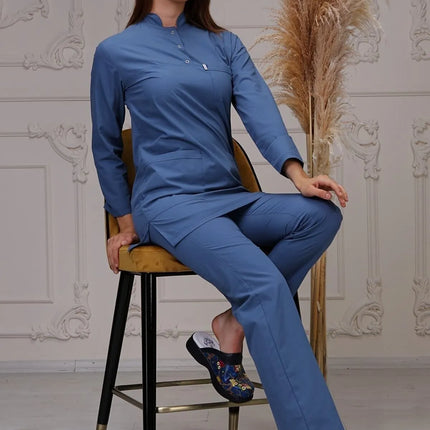 Indigo Colored Terycotton Modest Surgical Suit