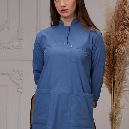 Indigo Colored Terycotton Modest Surgical Suit