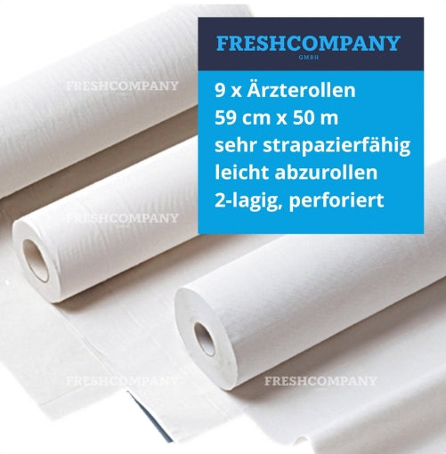 fripa-med "duo-line" 2-ply, 59cmx50m, 100% virgin pulp high white