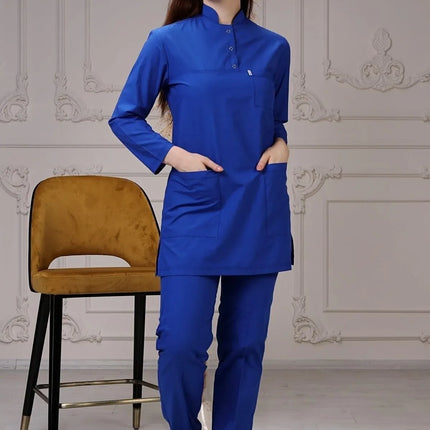 Saks Blue Colored Terycotton Modest Surgical Suit