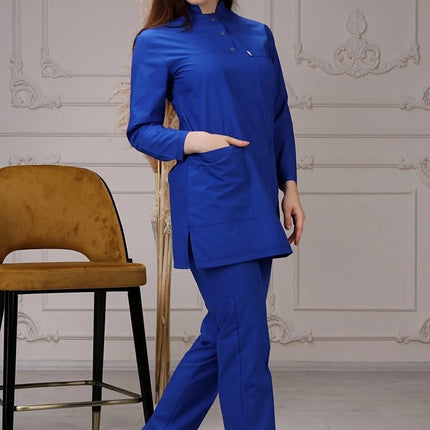 Saks Blue Colored Terycotton Modest Surgical Suit