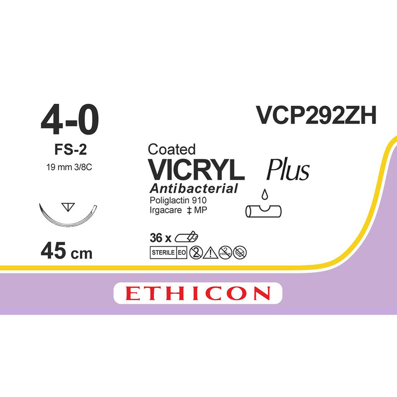Nahtmaterial Ethicon Vicryl Plus ungef. geflochten FS 2, USP 4/0, Fadenlänge 45cm