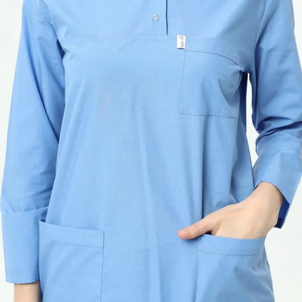 Sky Blue Colored Terycotton Modest Surgical Suit